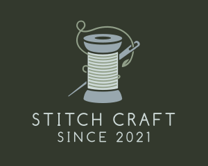 Crochet Yarn Thread Spool logo design