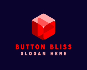 Play Button Gaming Cube logo design