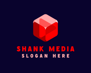 Play Button Gaming Cube logo design