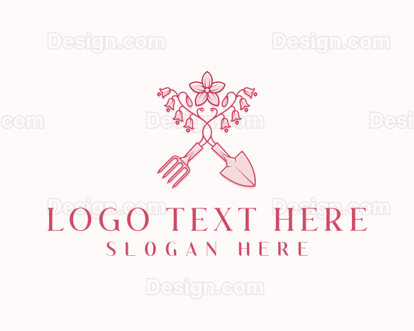 Floral Landscaping Trowel Logo