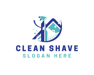 Residential Cleaning Housekeeping logo design