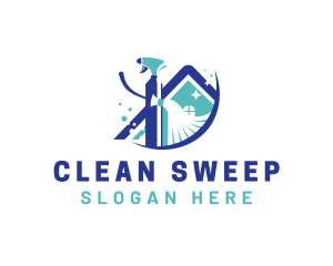 Residential Cleaning Housekeeping logo design