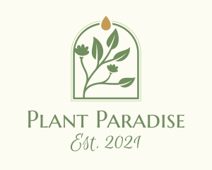 Garden Plant Droplet logo design