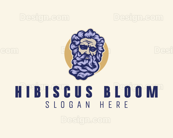 Poseidon Head Sculpture Logo