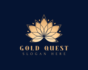 Gold Lotus Flower logo design