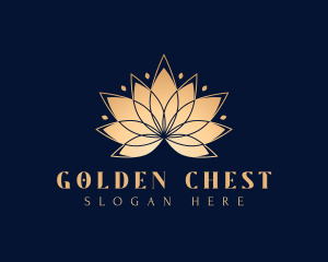 Gold Lotus Flower logo design