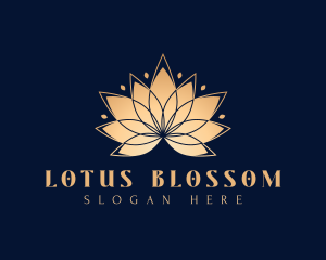 Gold Lotus Flower logo design