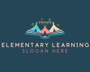 Kindergarten Learning Book logo design