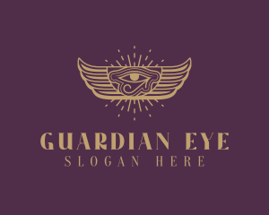 Egyptian Eye Wings logo design