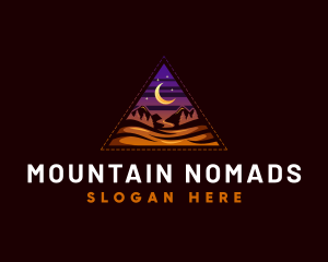 Mountain Crescent Moon logo design