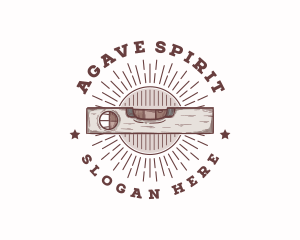 Vintage Spirit Level Tool logo design