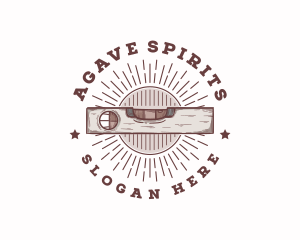 Vintage Spirit Level Tool logo design