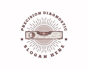 Vintage Spirit Level Tool logo design