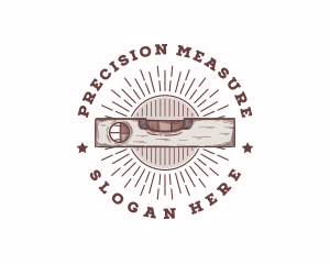 Vintage Spirit Level Tool logo design