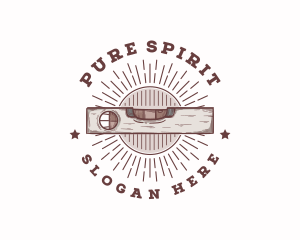 Vintage Spirit Level Tool logo design