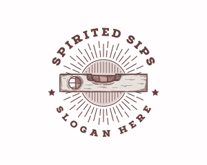 Vintage Spirit Level Tool logo design