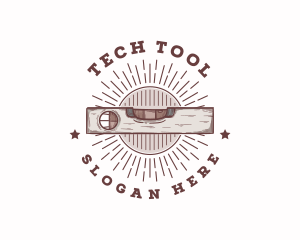 Vintage Spirit Level Tool logo design