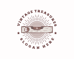 Vintage Spirit Level Tool logo design