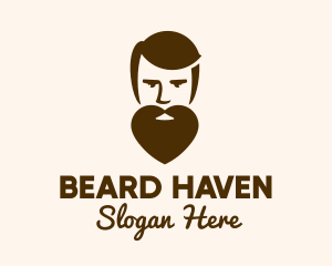 Heart Beard Man logo design