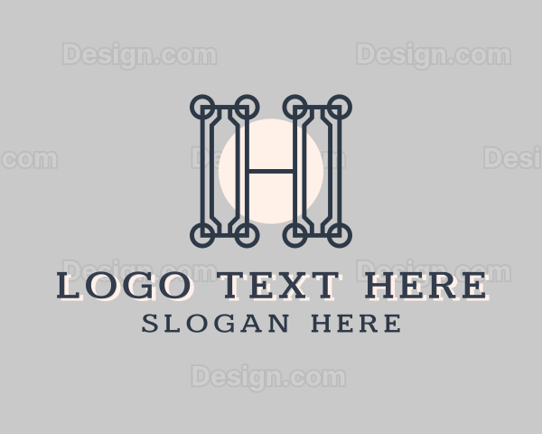 Hotel Interior Design Letter H Logo