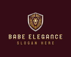 Elegant Lion Shield logo design