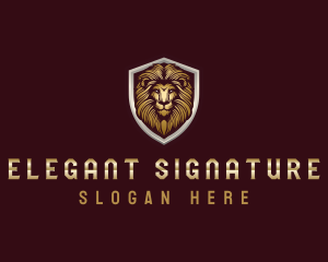 Elegant Lion Shield logo design