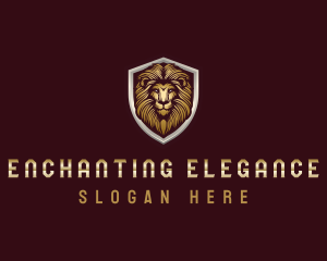 Elegant Lion Shield logo design