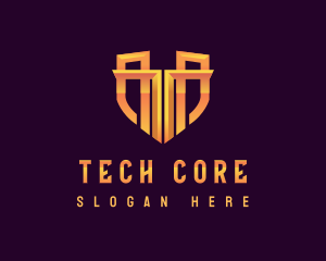 Geometric Shield Letter T logo design