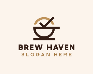 Brown Clock Cafe  logo design