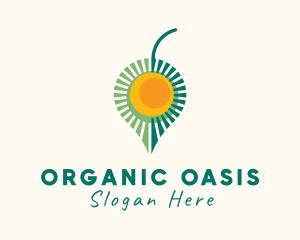 Organic Leaf Sun logo design