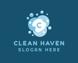 Cleaning Bubbles Sanitation logo design