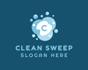 Cleaning Bubbles Sanitation logo design