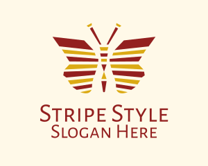 Stripes Butterfly Wings logo design