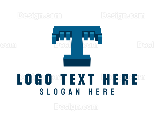3D Company Letter T Logo