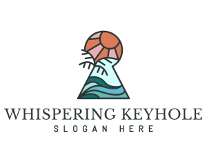 Tropical Vacation Keyhole logo design