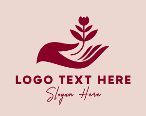 Rose Gardener Hand  logo design