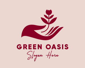 Rose Gardener Hand  logo design