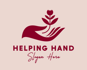 Rose Gardener Hand  logo design