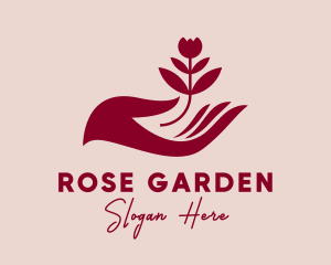 Rose Gardener Hand  logo design
