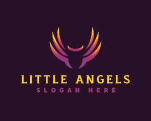 Wings Angel Halo logo design