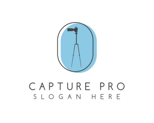 Minimalist Camera Tripod logo design