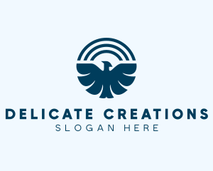 Blue Flying Falcon  logo design