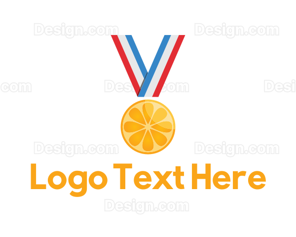 Orange Fruit Medal Logo