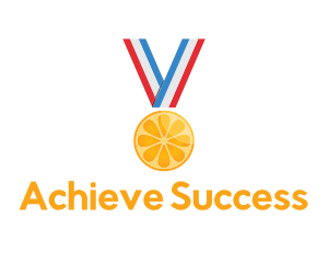 Orange Fruit Medal logo design