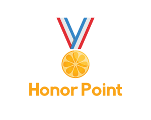 Orange Fruit Medal logo design