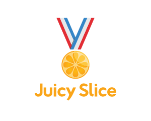 Orange Fruit Medal logo design