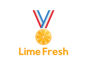 Orange Fruit Medal logo design