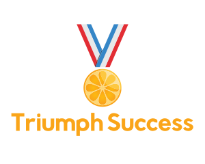 Orange Fruit Medal logo design