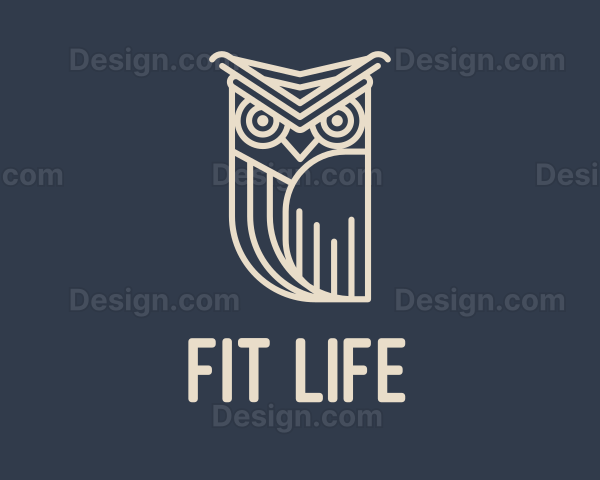 Horned Owl Outline Logo