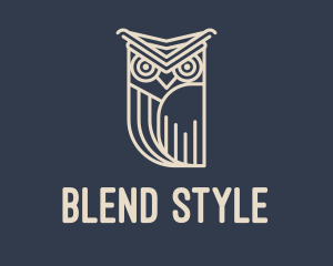 Horned Owl Outline logo design